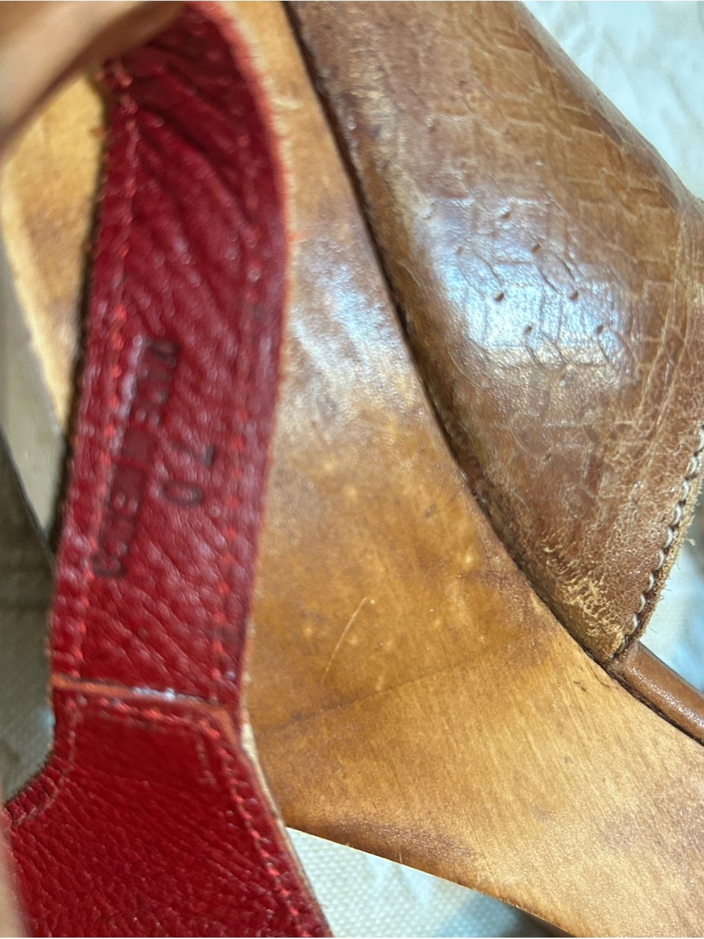 Bed Stu Turner Brown Leather T-Strap Platform Heels Clogs 7 - Picture 7 of 7